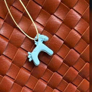 Blue horse charm pendant Necklace